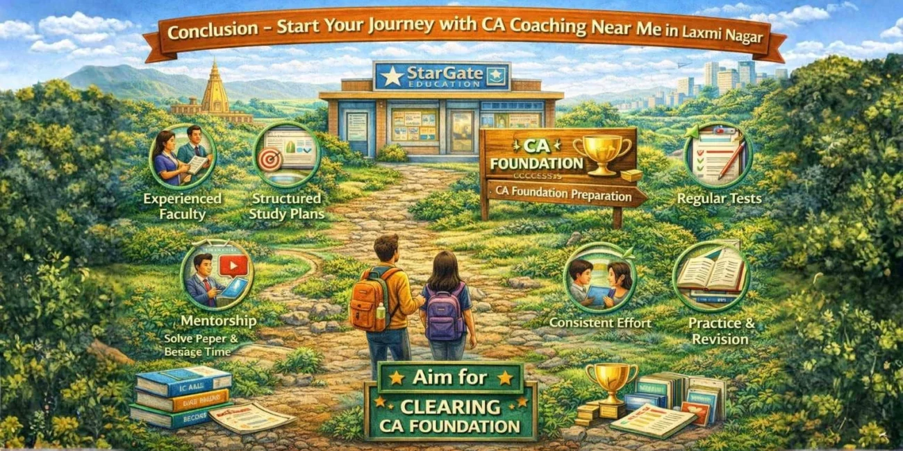 Complete Guide - Best CA Coaching Near Me in Laxmi Nagar, Delhi 18 Students walking towards coaching institute with study material confidence and preparation goals at CA Coaching Near Me in Laxmi Nagar Delhi